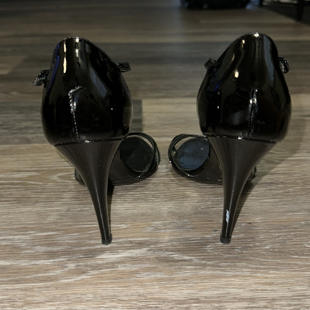 Ralph Lauren Purple Label Black Strappy Heels -Size 8.5 - Picture 3 of 7
